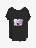 MTV Retro Fuzz Logo Girls T-Shirt Plus