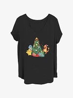 Pokemon Christmas Tree Girls T-Shirt Plus