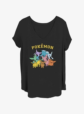 Pokemon Gotta Catch Eeveelutions Girls T-Shirt Plus
