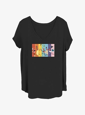 Pokemon Rainbow Panels Girls T-Shirt Plus