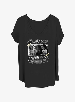 Stranger Things Hellfire Club Scrapbook Dustin, Eddie, & Mike Girls T-Shirt Plus