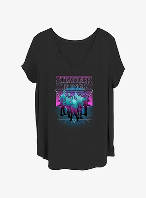 Stranger Things Neon Group Girls T-Shirt Plus