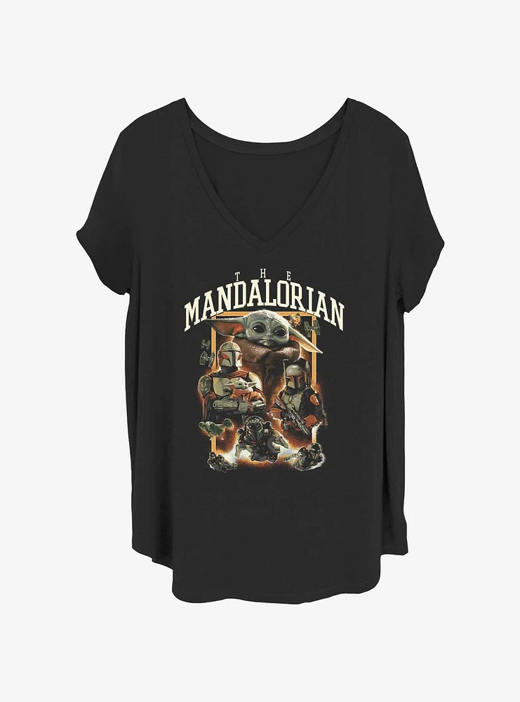 Star Wars The Mandalorian Group Poster Girls T-Shirt Plus