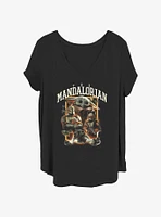 Star Wars The Mandalorian Group Poster Girls T-Shirt Plus