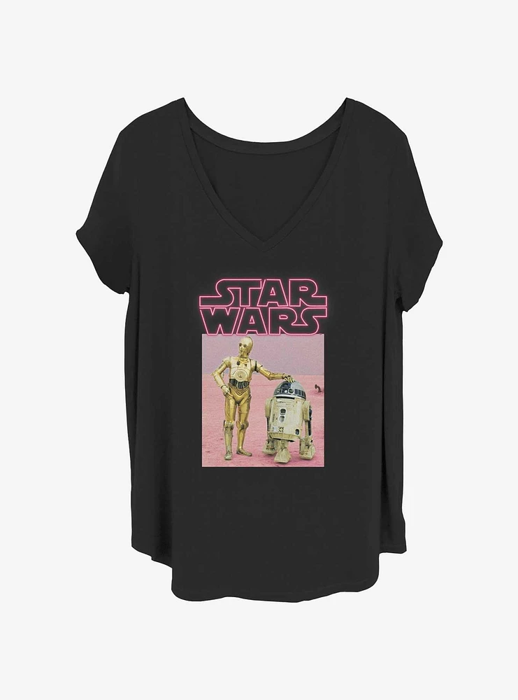 Star Wars The Droids Neon Logo Girls T-Shirt Plus