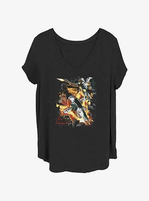 Star Wars Explosive Space Battle Poster Girls T-Shirt Plus