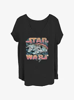Star Wars Falcon Flight Galaxy Girls T-Shirt Plus
