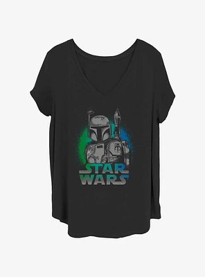 Star Wars Boba Fett Spray Paint Girls T-Shirt Plus