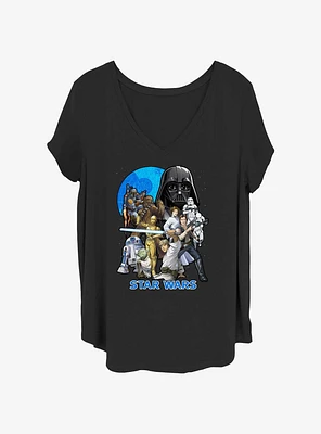 Star Wars Galaxy Group Girls T-Shirt Plus