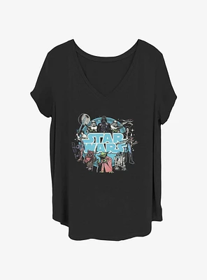 Star Wars Galaxy Round Up Girls T-Shirt Plus