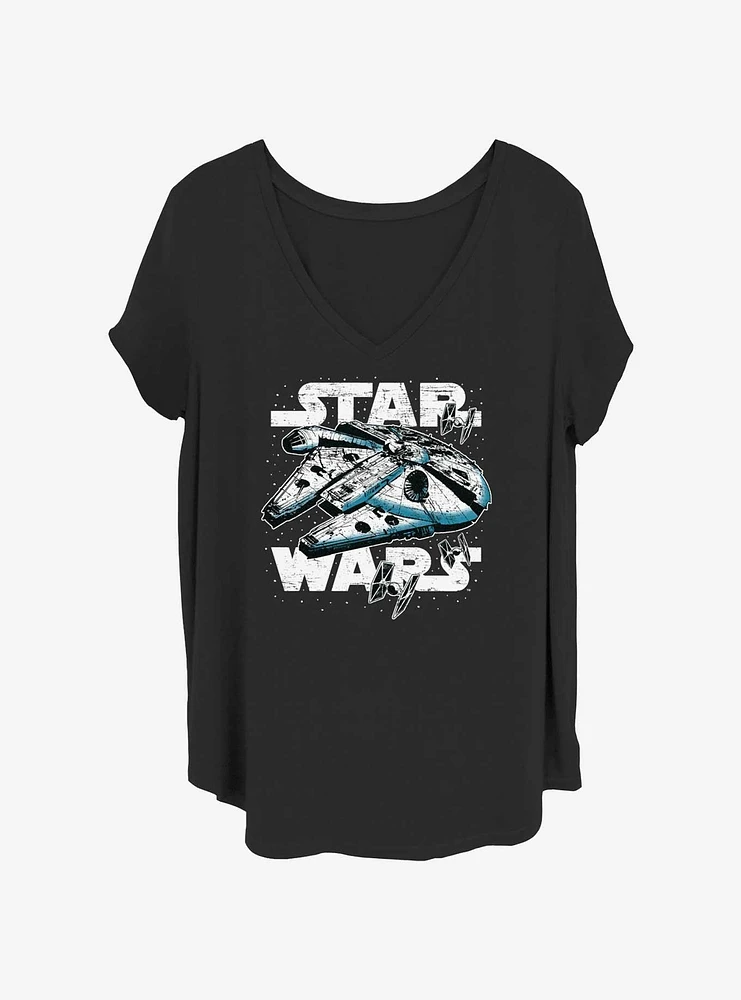 Star Wars Hyperdrive Logo Girls T-Shirt Plus