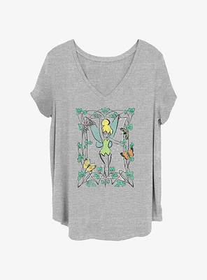 Disney Tinker Bell Nature Framed Fairy Girls T-Shirt Plus