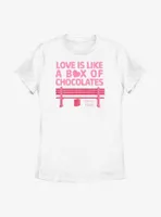 Forrest Gump Love Is Like A Box of Chocolates Womens T-Shirt