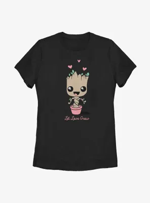Marvel Guardians of the Galaxy Baby Groot Let Love Grow Womens T-Shirt