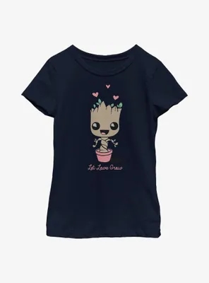Marvel Guardians of the Galaxy Baby Groot Let Love Grow Youth Girls T-Shirt