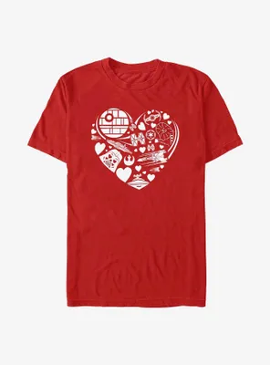 Star Wars Heart Ships Icons T-Shirt