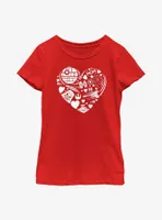 Star Wars Heart Ships Icons Youth Girls T-Shirt