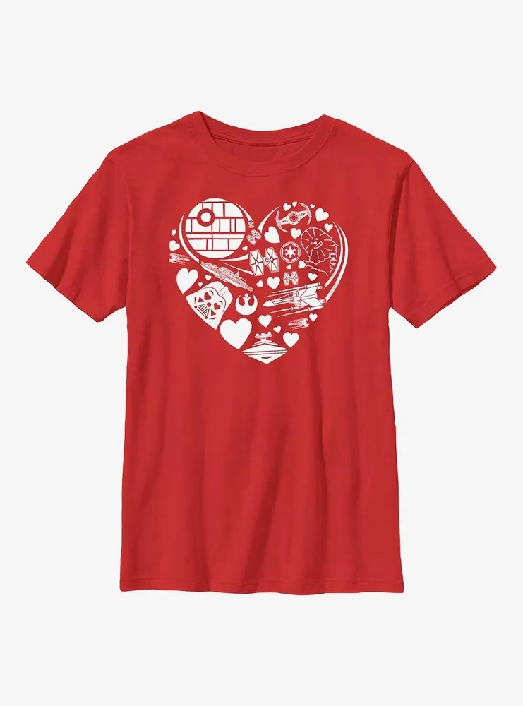 Star Wars Heart Ships Icons Youth T-Shirt
