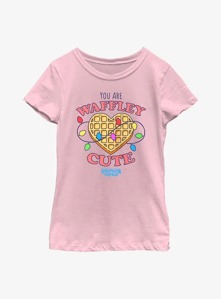 Stranger Things Heart Waffley Cute Youth Girls T-Shirt