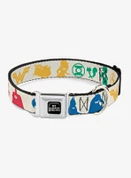 DC League Of Super Pets Superhero And Logos Seatbelt Buckle Pet Collar