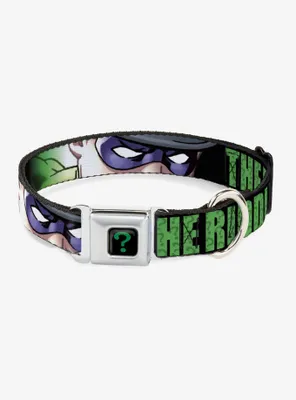 DC Comics Batman The Riddler Face Seatbelt Buckle Pet Collar