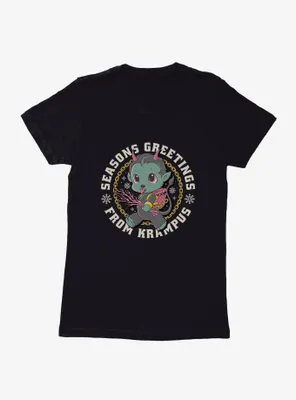 Season's Greetings From Krampus Chibi Womens T-Shirt