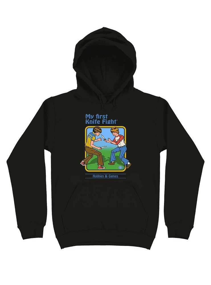 My First Knife Fight Hoodie By Steven Rhodes