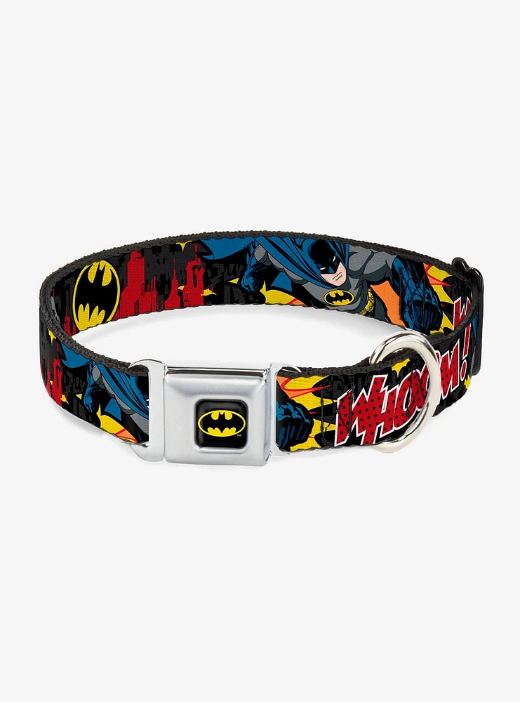 DC Comics Justice League Batman Action Whoom Skyline Seatbelt Buckle Pet Collar