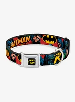 DC Comics Justice League Batman Robin Action Text Seatbelt Buckle Pet Collar