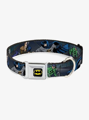 DC Comics Justice League Batman Battling Villains Tunnel Seatbelt Buckle Pet Collar