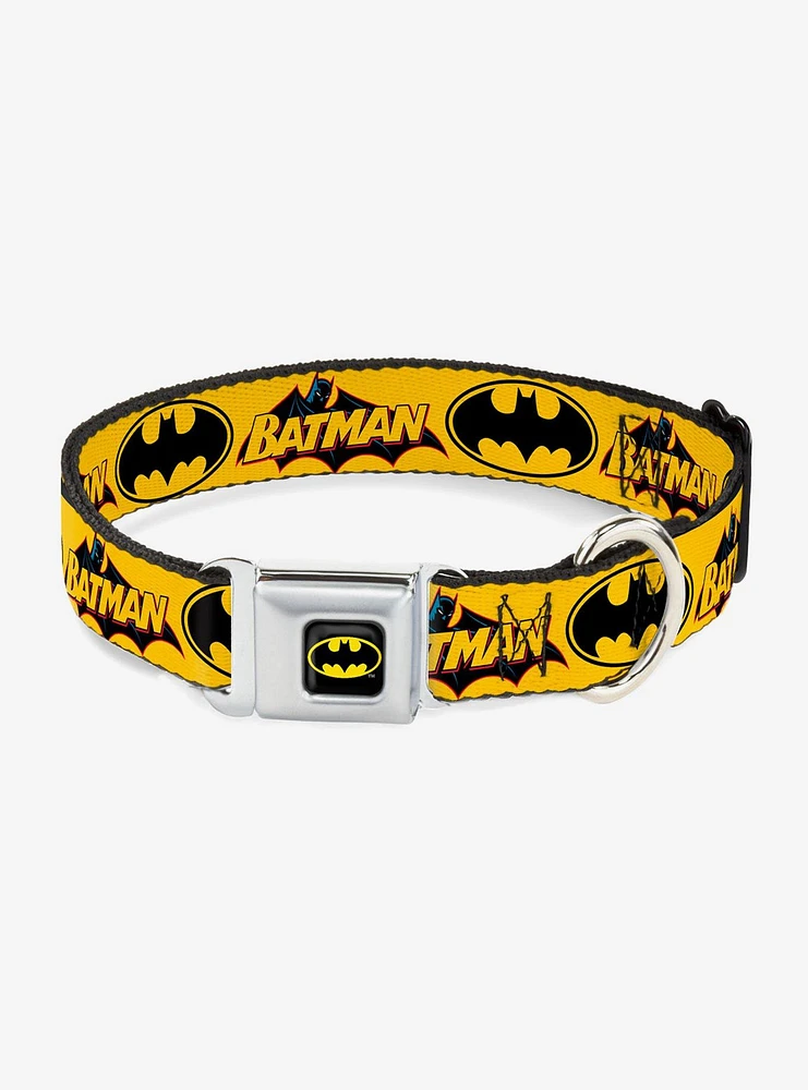 DC Comics Justice League Vintage Batman Logo Bat Signal Seatbelt Buckle Pet Collar