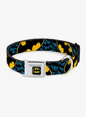 DC Comics Justice League Bat Signals Stacked Close Up Seatbelt Buckle Pet Collar