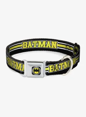 DC Comics Justice League Batman Bat Signal Triple Stripe Seatbelt Buckle Pet Collar
