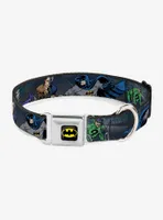 DC Comics Justice League Batman Battling Villains Tunnel Seatbelt Buckle Pet Collar