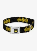 DC Comics Justice League Zebra Bat Signal Seatbelt Buckle Pet Collar