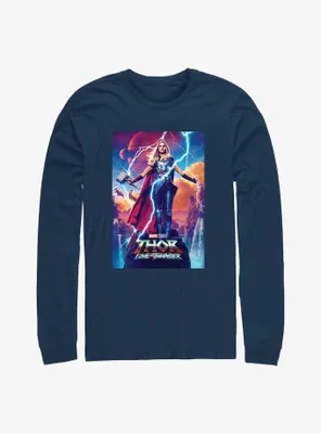 Marvel Thor: Love and Thunder Mighty Thor Movie Poster Long-Sleeve T-Shirt