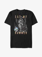 Marvel Thor: Love and Thunder Eat My Hammer Dr. Jane Foster Portrait T-Shirt