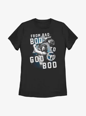 Marvel Thor: Love and Thunder From Dad Bod To God Womens T-Shirt