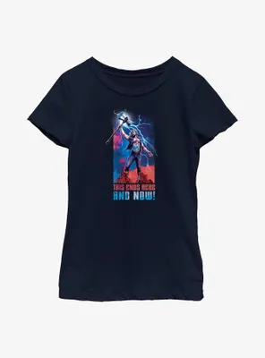 Marvel Thor: Love and Thunder Ends Here Now Youth Girls T-Shirt