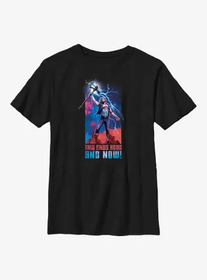 Marvel Thor: Love and Thunder Ends Here Now Youth T-Shirt