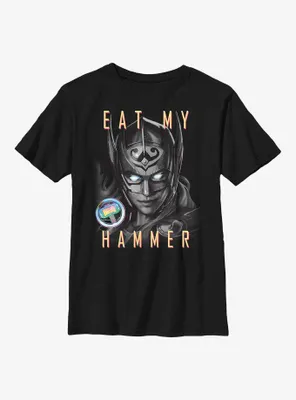 Marvel Thor: Love and Thunder Eat My Hammer Dr. Jane Foster Portrait Youth T-Shirt