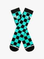 Demon Slayer: Kimetsu no Yaiba Tanjiro Kamado Checkered Crew Socks - BoxLunch Exclusive