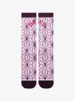 Demon Slayer: Kimetsu no Yaiba Nezuko Asanoha Pattern Crew Socks - BoxLunch Exclusive