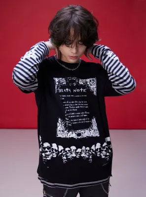 Death Note Rules Stripe Twofer Long-Sleeve T-Shirt