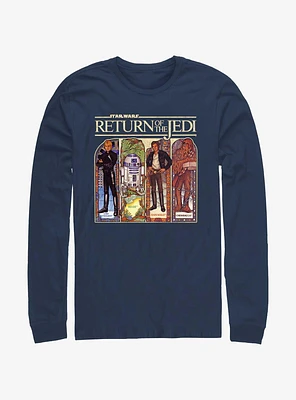 Star Wars Return of the Jedi 40th Anniversary Stained Glass Lineup Long-Sleeve T-Shirt