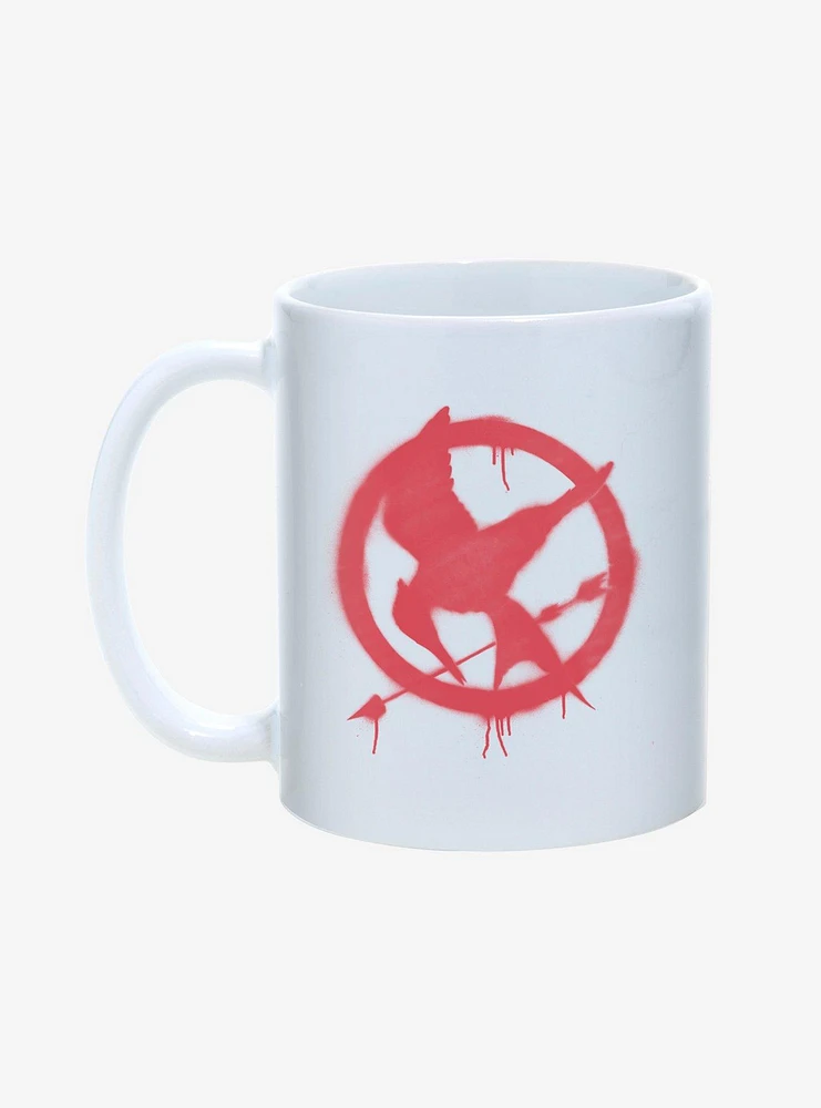 Hunger Games Spray Paint Mockingjay Symbol Mug 11oz