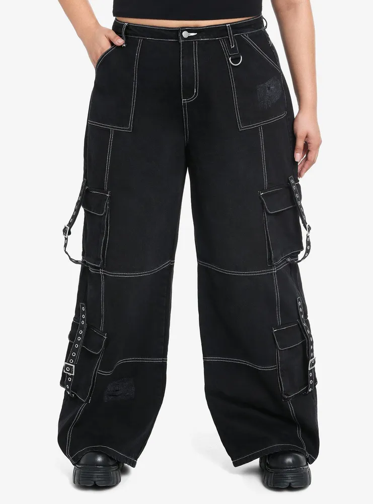 Black Carpenter Pants With Chain