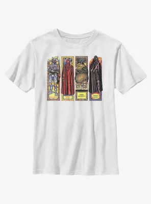 Star Wars Return Of The Jedi Stained Glass Character PanelsYouth T-Shirt