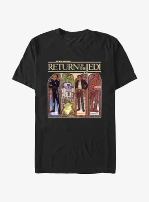 Star Wars Return Of The Jedi Stained Glass Characters T-Shirt