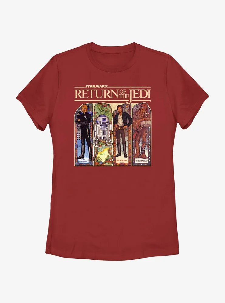 Star Wars Return Of The Jedi Stained Glass Characters Womens T-Shirt